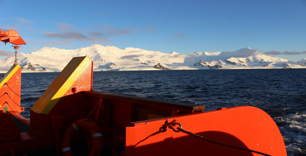 South Shetland Islands, King George Island view from HESPERIDES R/V