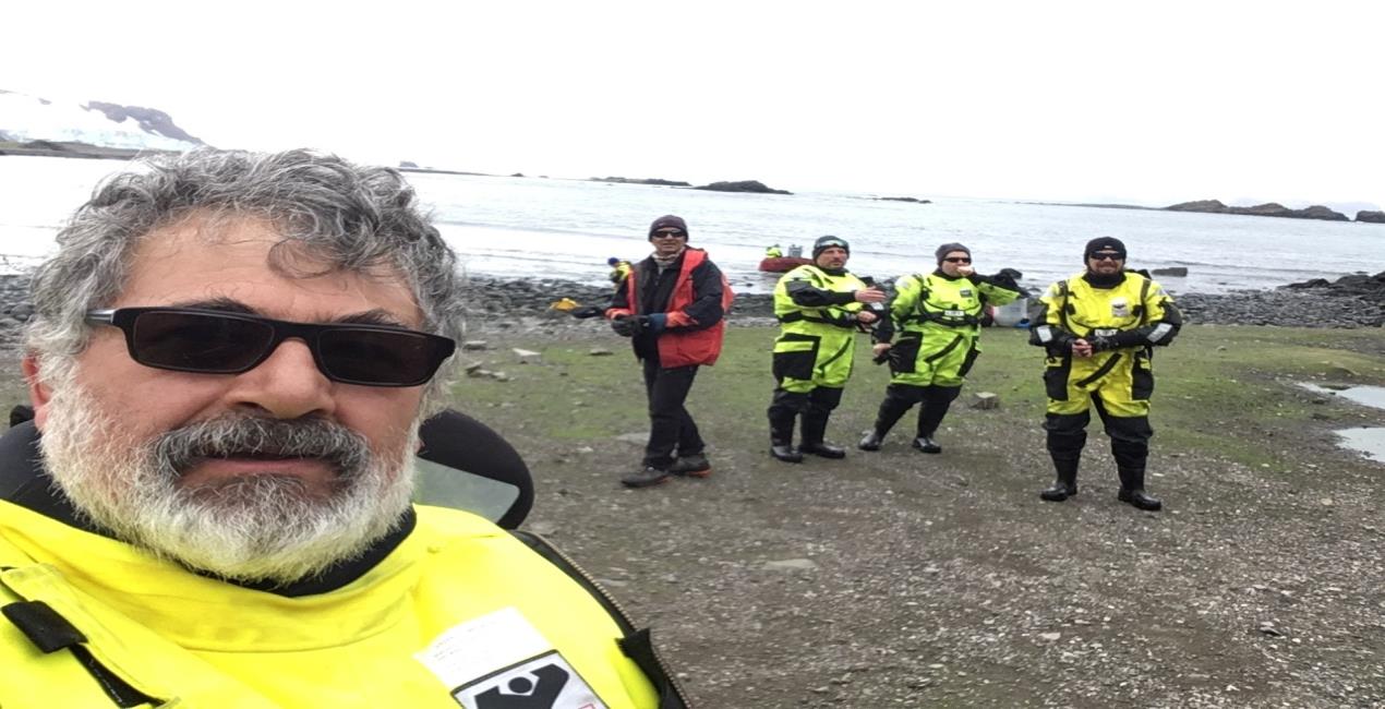 with Bulgarian Colleagues at Hannah Point, Livingston Island 2018